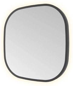 Hotbath &More Contour spiegel deens ovaal 40x40cm geborsteld zwart PVD