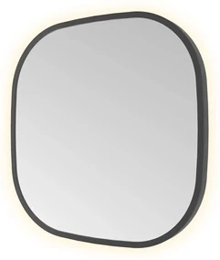 Hotbath &More Contour spiegel deens ovaal 40x40cm geborsteld zwart PVD
