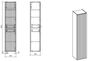 Comad Santa Fe FSC kolomkast 35x33x160cm taupe