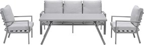 Garden Impressions Senja lounge dining set stoel-bank 4-delig taupe - valley sand