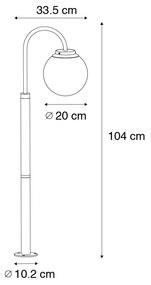 Moderne lantaarn zwart met helder glas 104 cm IP44 - Sfera