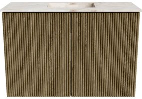 Mondiaz Joya DLux 60cm toiletmeubel dusk met wastafel faye midden 1 kraangat frappe