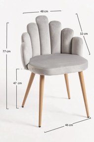 Set 4 Fluwelen Handstoelen