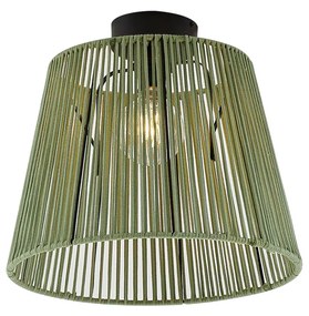 Buiten plafondlamp met groen touw IP54 - JaylaJapandi E27 IP54 Buitenverlichting rond