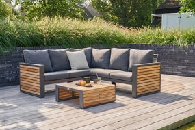 Hoek loungeset  Aluminium/teak Grijs 5 personen Lifestyle Garden Furniture Verona