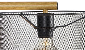Industriële vloerlamp zwart - Drum Mesh Industriele / Industrie / Industrial E27 Draadlamp Binnenverlichting Lamp