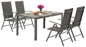 Verona polywood aluminium tuinset voor 4 personen Garden Point grijs