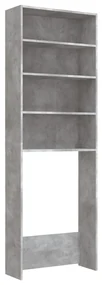 vidaXL Wasmachinekast 64x24x190 cm betongrijs