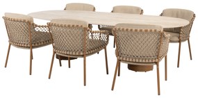 Colorado Martinique dining tuinset 240x105xH75 cm 7 delig keramiek amber 4 Seasons Outdoor