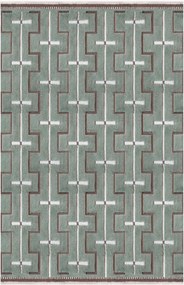 Handgeweven wollen vloerkleed Johanna met hoog-laagtextuur