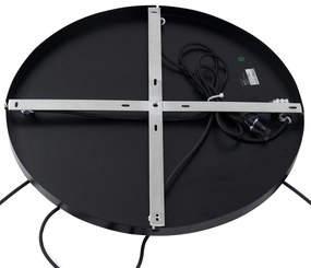 Art Deco hanglamp zwart met smoke glas rond 4-lichts - Bao