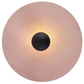 Stoffen Plafondlamp zwart platte kap roze 45 cm - Combi Modern E27 rond Binnenverlichting Lamp