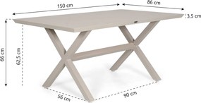 Stoel en Bank Loungeset 7 personen Aluminium Zand/Beige  Lifestyle Garden Furniture Sabbia