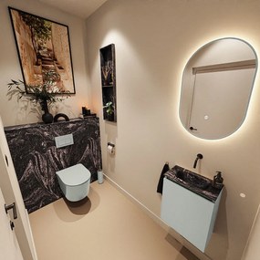 Mondiaz Ture DLux toiletmeubel 40cm greey met wastafel lava midden zonder kraangat