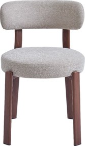 Walnoot Eetkamerstoel Met Beige Zitting