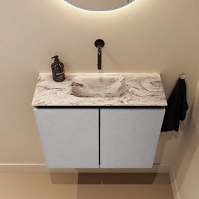 Mondiaz Ture DLux toiletmeubel 60cm plata met wastafel glace midden zonder kraangat