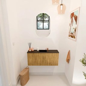 Mondiaz Joya 90cm toiletmeubel oak met wastafel faye midden 1 kraangat urban