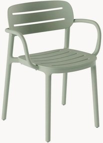 Set van 4 stapelbare tuin stoelen met armleuningen Croisette