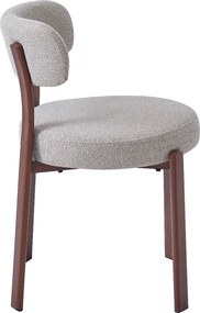 Walnoot Eetkamerstoel Met Beige Zitting