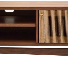 Kave Home Elan Retro Tv-meubel Walnoot Met Touw - 200x40x50cm.