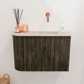 Mondiaz Joya DLux 60cm toiletmeubel ronding links shadow met wastafel faye rechts zonder kraangat frappe
