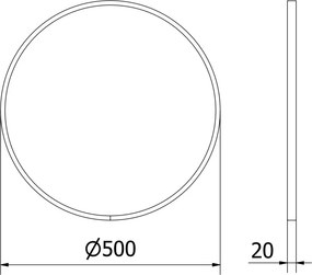 Mexen Loft ronde badkamerspiegel 50 cm, witte lijst - 9850-050-050-000-20