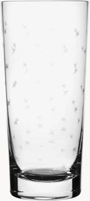 Mondgeblazen kristallen longdrinkglazen Stars, 4-delig