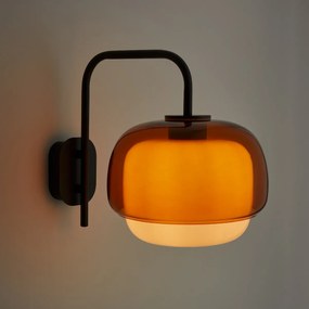 Wandlamp in gekleurd glas en metaal, Kinoko