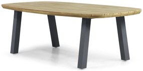 Dining Tuintafel rechthoekig 240 x 100 cm Aluminium/Teak Grijs Falcon/Glasgow