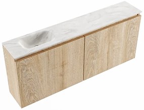 Mondiaz Ture DLux toiletmeubel 120cm washed oak met wastafel ostra links zonder kraangat