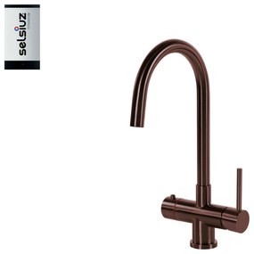 Selsiuz Inox kokend water kraan met titanium single boiler en C-uitloopkraan copper