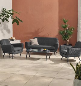 The Outsider Stoel-bank Loungeset - Jonah - 5 zits - Wicker - Antraciet - The Outsider