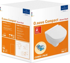 Villeroy & Boch O.Novo compact hangtoilet incl. toiletbril met DirectFlush wit alpin