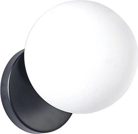 Wandlamp Wandlamp Glazen Bol Zwart APP949-1W