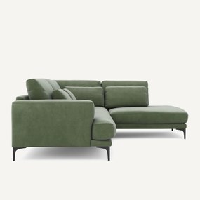 Linkse hoekbank met leuning in fluweel, Marsile