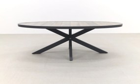 Silva tuintafel houtlook/keramiek - Ovaal - 240x115 cm.