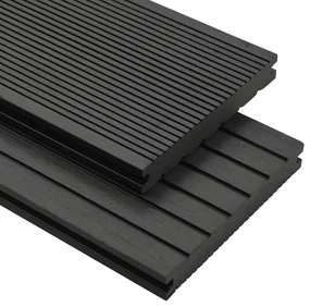 vidaXL Terrasplanken met accessoires 26 m² 2,2 m massief HKC zwart