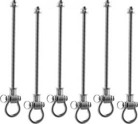 VEVOR 6 stuks plafondhaken met lager, 360° draaibare haken van roestvrij staal met bout, draagvermogen 386 kg, schommelbevestiging voor een montagedikte van 190 mm, ophanghaken voor schommels, hangstoelen, bokszakken, zilver