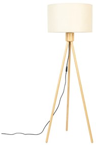 Zuiver Fan Bamboo Houten Driepoot Vloerlamp