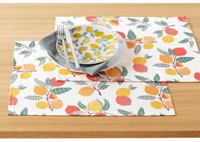 Set van 2 placemats, gecoat katoen, Citron
