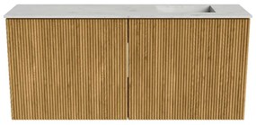 Mondiaz Joya DLux 90cm toiletmeubel oak met wastafel faye rechts 1 kraangat opalo