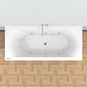 Riho Lima bubbelbad 170x75cm wit glans pneumatisch met 6 + 4 + 2 hydrojets