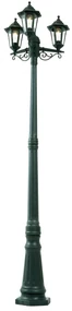 Klassieke buiten lantaarn donker groen 217cm 3-lichts IP44 - New Haven Klassiek / Antiek E27 IP44 Buitenverlichting
