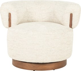 Fauteuil Met Hout Draaibaar Beige
