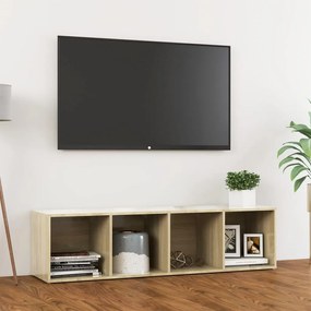 vidaXL Tv-meubel 142,5x35x36,5 cm spaanplaat sonoma eikenkleurig