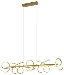 Design hanglamp goud langwerpig 3-staps dimbaar - Krisscross
