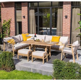 Garden Impressions Alora lounge dining set 3-delig links - grey sand