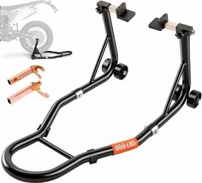 VEVOR Motorfietsstandaardset, draagvermogen 0,39 t, U-type + L-type, 225–350 mm / 230–330 mm achterste montagestandaard, motorfietslift, montagelift, met vier zwenkwielen