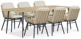 Tuinset 6 personen 240 cm Aluminium/rope Taupe Coco Antoni/Montana