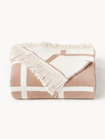 Geruite omkeerbare plaid Edison met franjes